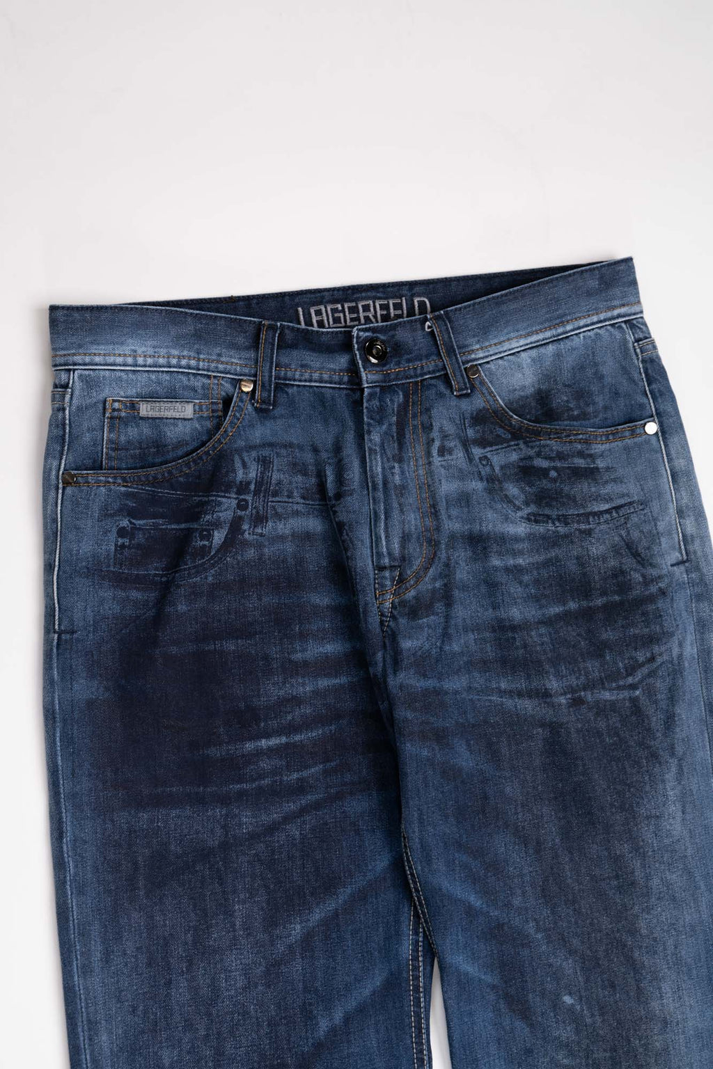 Lagerfeld Lasered Denim Pants